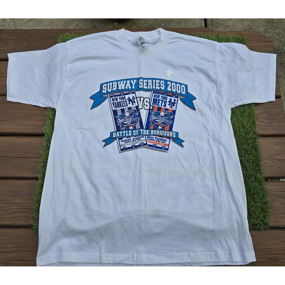 Vtg NY Yankees Mets Subway Series MLB 2000 World Series Size XL NWD Has 2 Spots